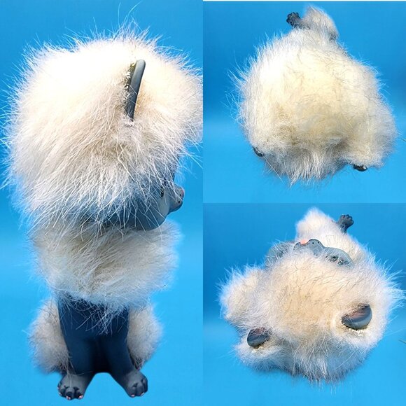 Blue Siamese Cat Kamar Mimi 1969 Vintage Fuzzy Hair Rubber Toy Japan Big Eye - Picture 9 of 10